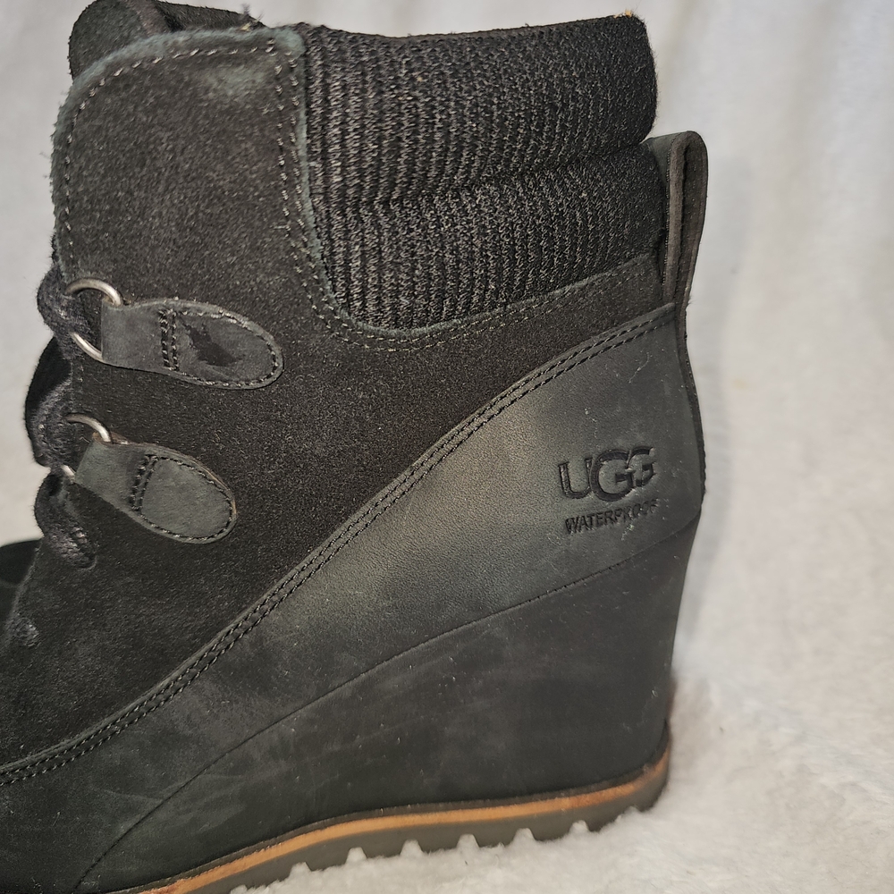 UGG Black Wedge Boots - Picture 8 of 12